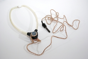 The headphones in the shape of a stethoscope