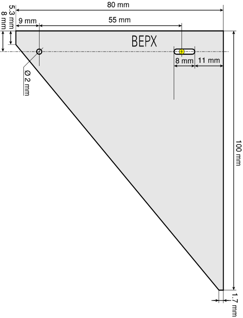 Metal test triangle. Click to download.