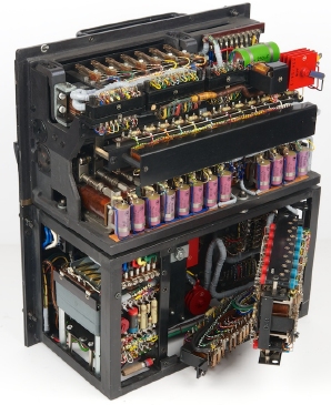 TC-53 interior with swung out relay panels