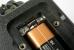 Close-up of the a standard 9V battery