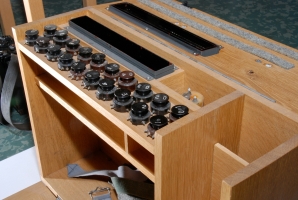 Close-up of the top section of the storage case