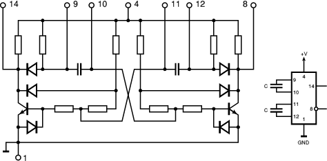 Internal diagram of the 218GG1 integrated circuit